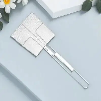 

1Pcs Oil Residue Skimmer Stainless Steel Square Colander Spoon Heavy-Duty Filtering Tool for Frying Cooking Household Use