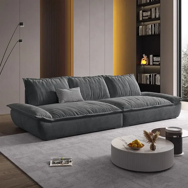 for Internet celebrity cream sail boat technology cloth sofa living room simple modern small apartment straight row double