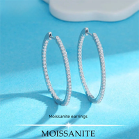 1.44ct D Color Moissanite Stud Earrings Round Cut Lab Created Diamond 925 Sterling Silver Silver Bridal Jewelry For Women Gifts