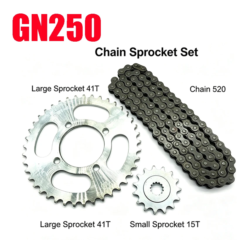 Motorcycle Chain Front/Rear Sprockets for Suzuki Haojue Wangjiang Qingqi Jingcheng For GN250 SP250 WJ250 GS250 Transmission Kit