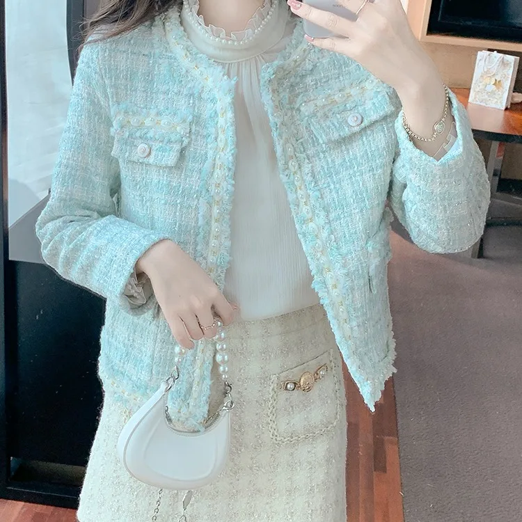 Primavera outono 2024 novo sle ort casaco feminino personali Thiened flanela jaet alta qualidade item mais vendido redondo ne...