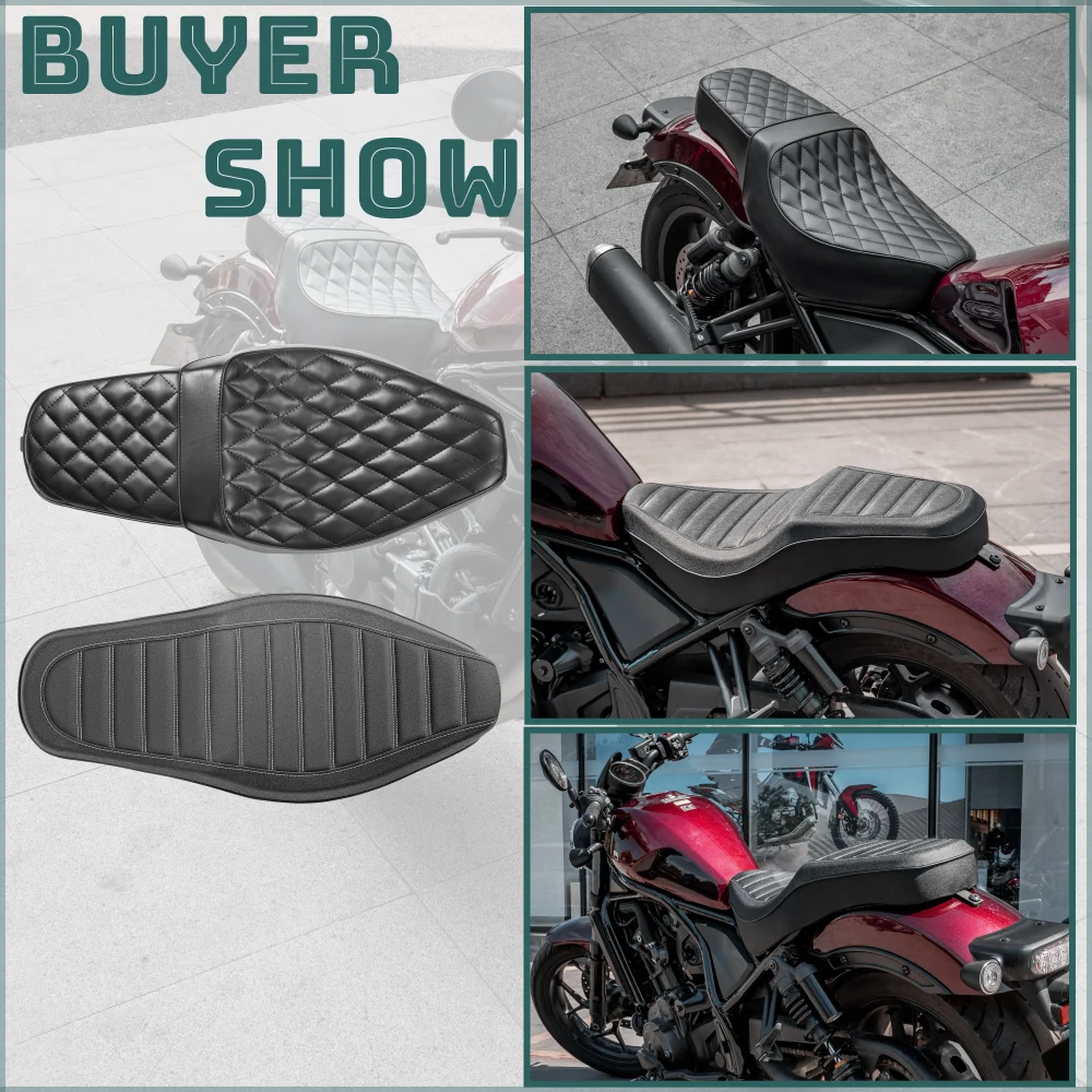 One Piece Retro Seat Cushion For Honda Rebel CM CMX 1100 Front Driver Rear Passenger Seat Cover CMX1100 CM1100 2021-2024 2023