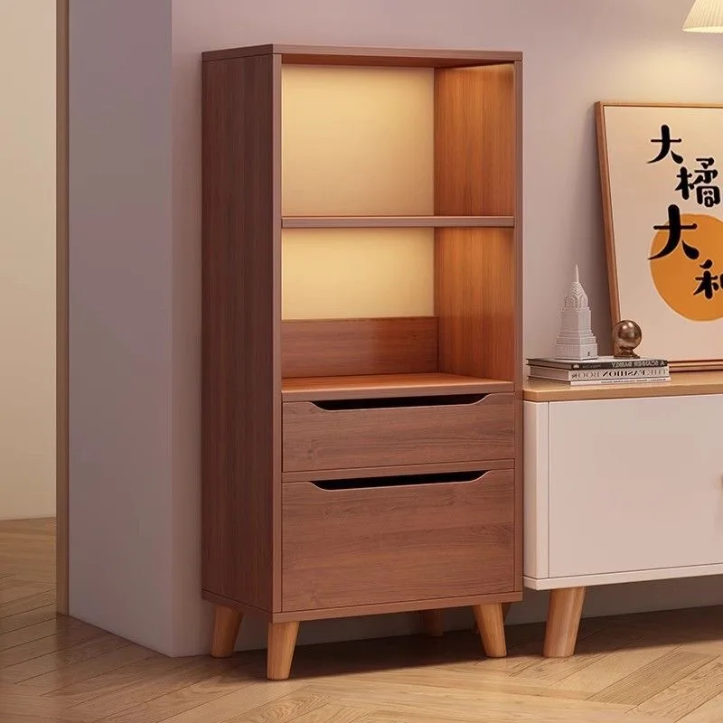 

High-footed bookshelf Floor-to-ceiling shelf Household storage rack Next to TV cabinet Locker Multi-layer living room wall bookc