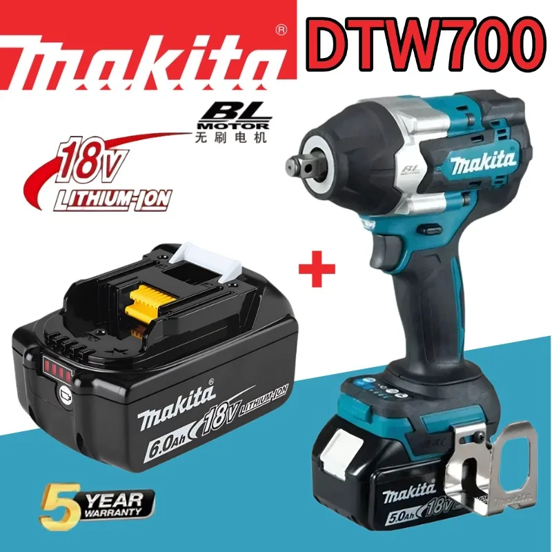 

Makita DTW700 1000N.M Torque Brushless Electric Impact Wrench Cordless Electric Drill 1/2" Wrench Power Tools For 18V Battery