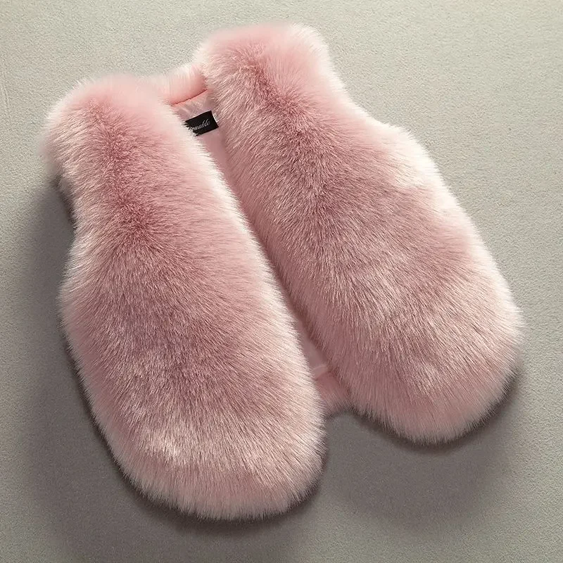 Autumn and Winter New Children Waistcoats Fur Vest for Boys and Girls Faux Fox Fur Vest Kids Coats Children Clothes