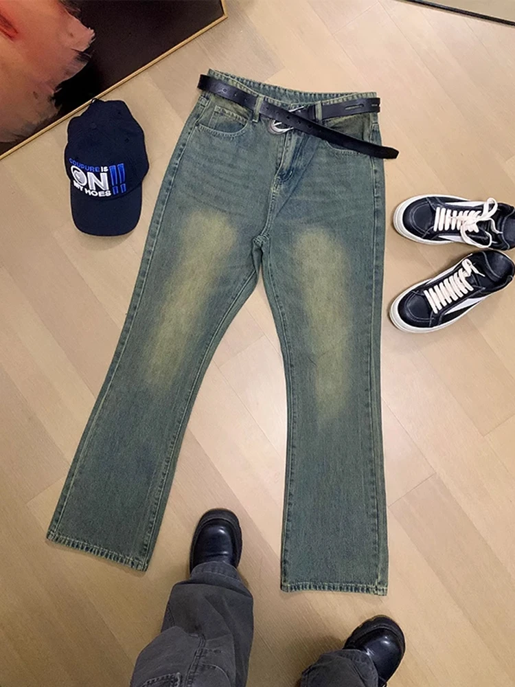 

Мужские джинсы прямого кроя в стиле ретро, синие, зауженные, американского стиля, Cleanfit, буткат, молодежные, трендовые, износостойкие