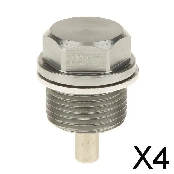 4-6pack M20X1.5 Anodized Magnetic Engine Oil Pan Drain Bolt Plug for Titanium