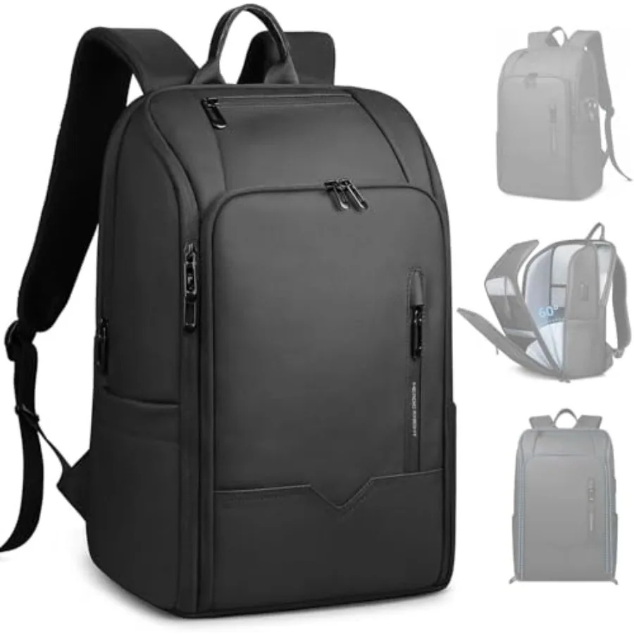 

17.3 Inch Laptop Backpack Wide-Opening Business Travel Backpack with USB Charging Port Water-Resistant Anti-Theft Work Backpack