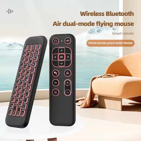 iPazzPort Air Mouse Wireless Keyboard Remote (2.4G USB + Bluetooth, Backlit) | Fits PC, Android, Smart TV, HTPC, Raspberry Pi 5
