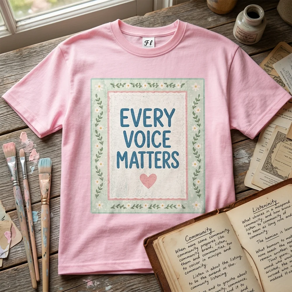 Women T Shirt Every Voice Matters Floral Graphic Print Short Sleeve Cotton Casual Loose Female Tops Clothes  Fashion