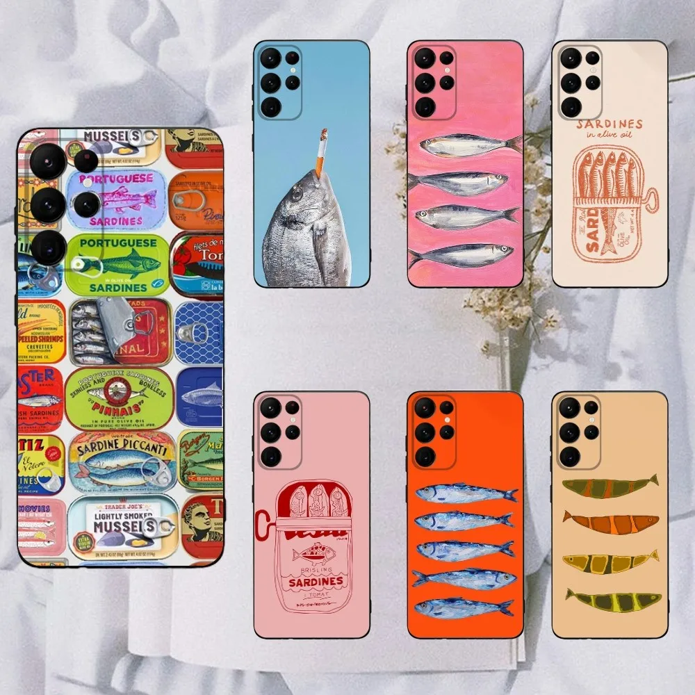 

Canned Sardines Phone Case For Samsung Galaxy A20,A21s,A22,A31,A32,A52,A53,A72,73,A80,A91 Soft Black Cover