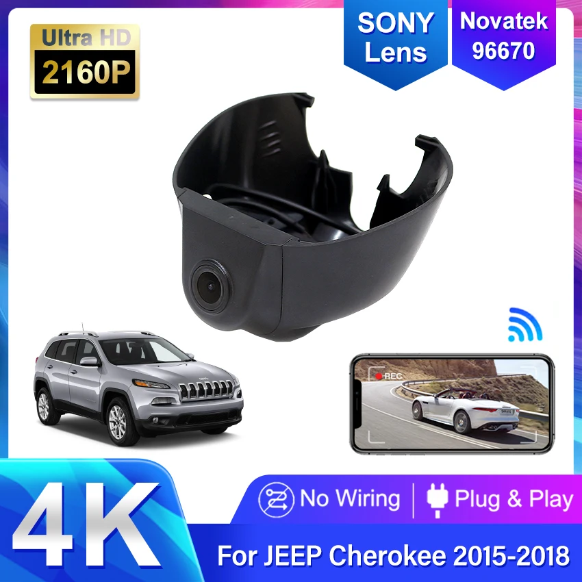 Hidden Wifi 4K Dash Cam Car Camera Car Dvr Video Recorder Original For Jeep Cherokee KL Low Configuration 2015 2016 2017 2018