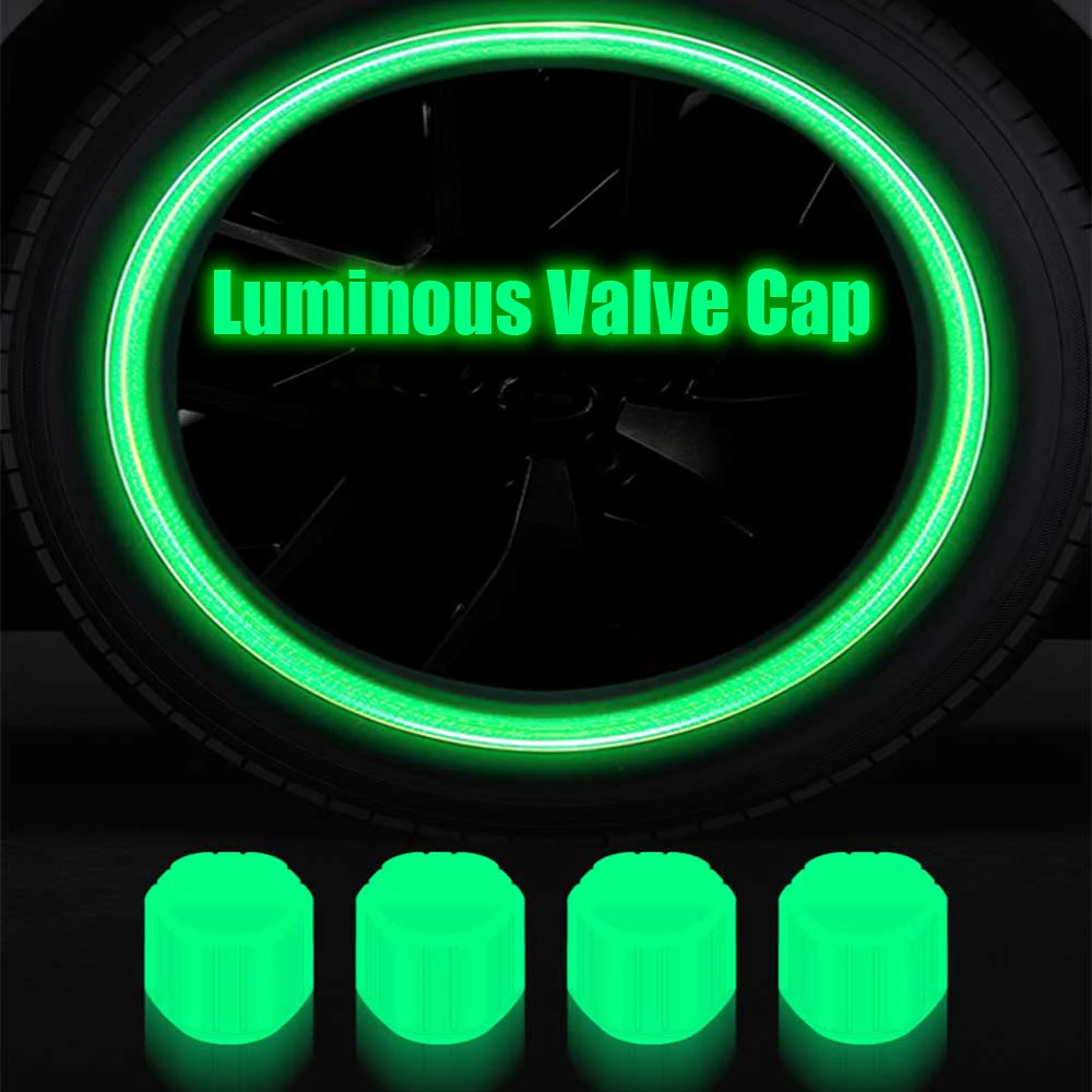 Luminous Valve Cap พลาสติก ABS ป้องกันฝุ่นตกแต่งยางอุปกรณ์เสริม Universal ยางครอบคลุมที่ใช้งานได้รถยนต์รถจักรยานยนต์จักรยาน