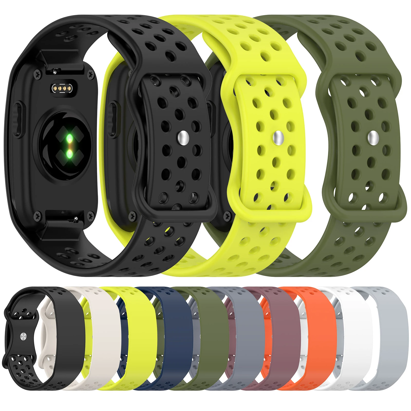 Sport Silicone Strap for CIRQA Smart Band Replacement Breathable Wristband Adjustable 5.6-8.5 Inch Multi-Color