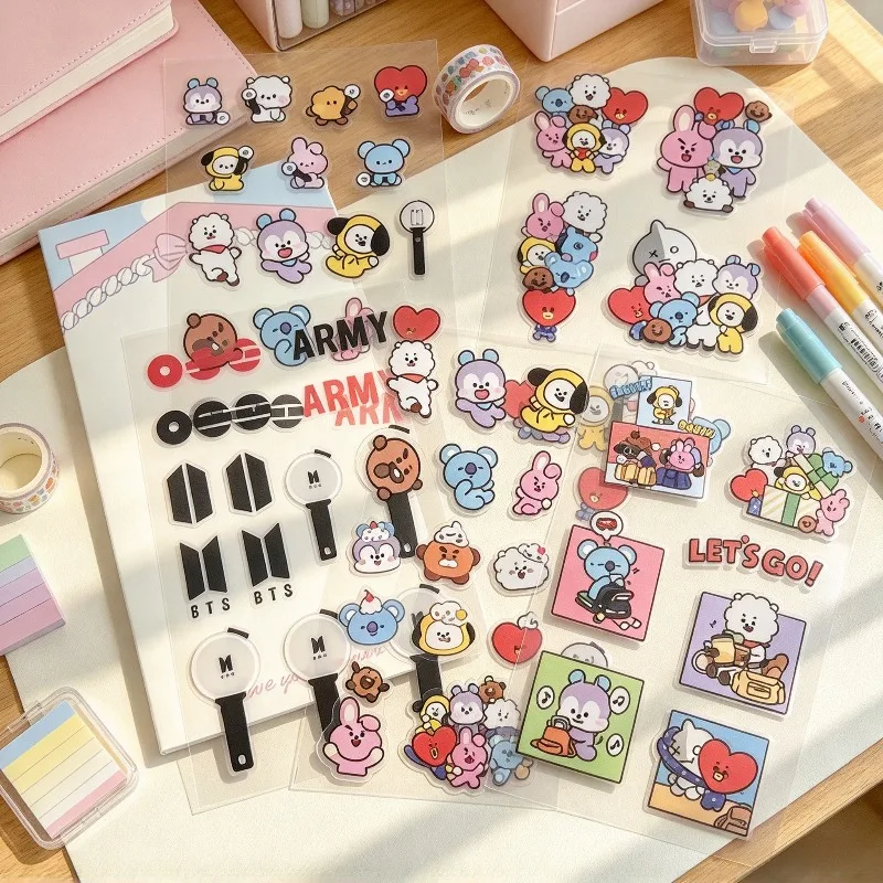 BT-S21 ‌cooky  cartoon cute sticker kawaii student DIY decoration waterproof sticker car sticker animation peripheral wholesale