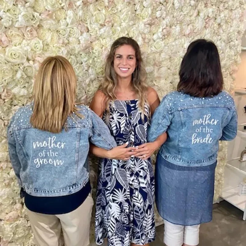 Mother of the Bride groom Denim Jacket Wedding engagement Bach Bachelorette hen Party bride to be Bridal Shower decoration gift