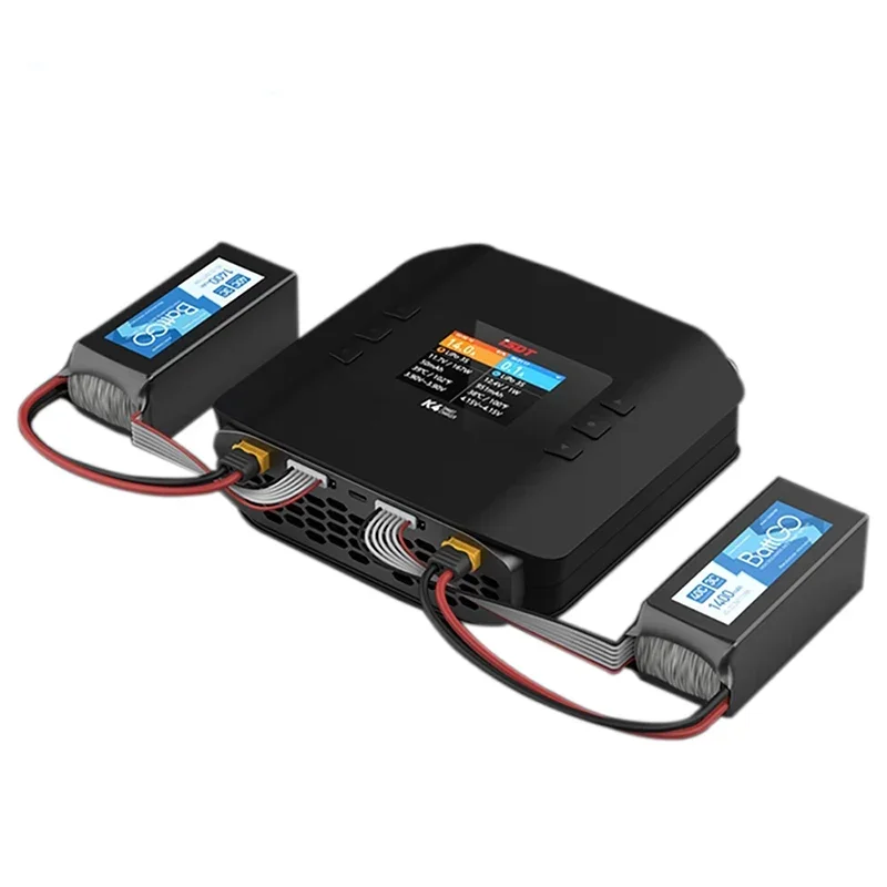 ISDT K4 Lipo Battery Balance Charger Discharger 1-8S AC 400W DC 600Wx2 Smart Charger for Life, Lilon, LiPo, LiHv/Pb/NiMH Battery