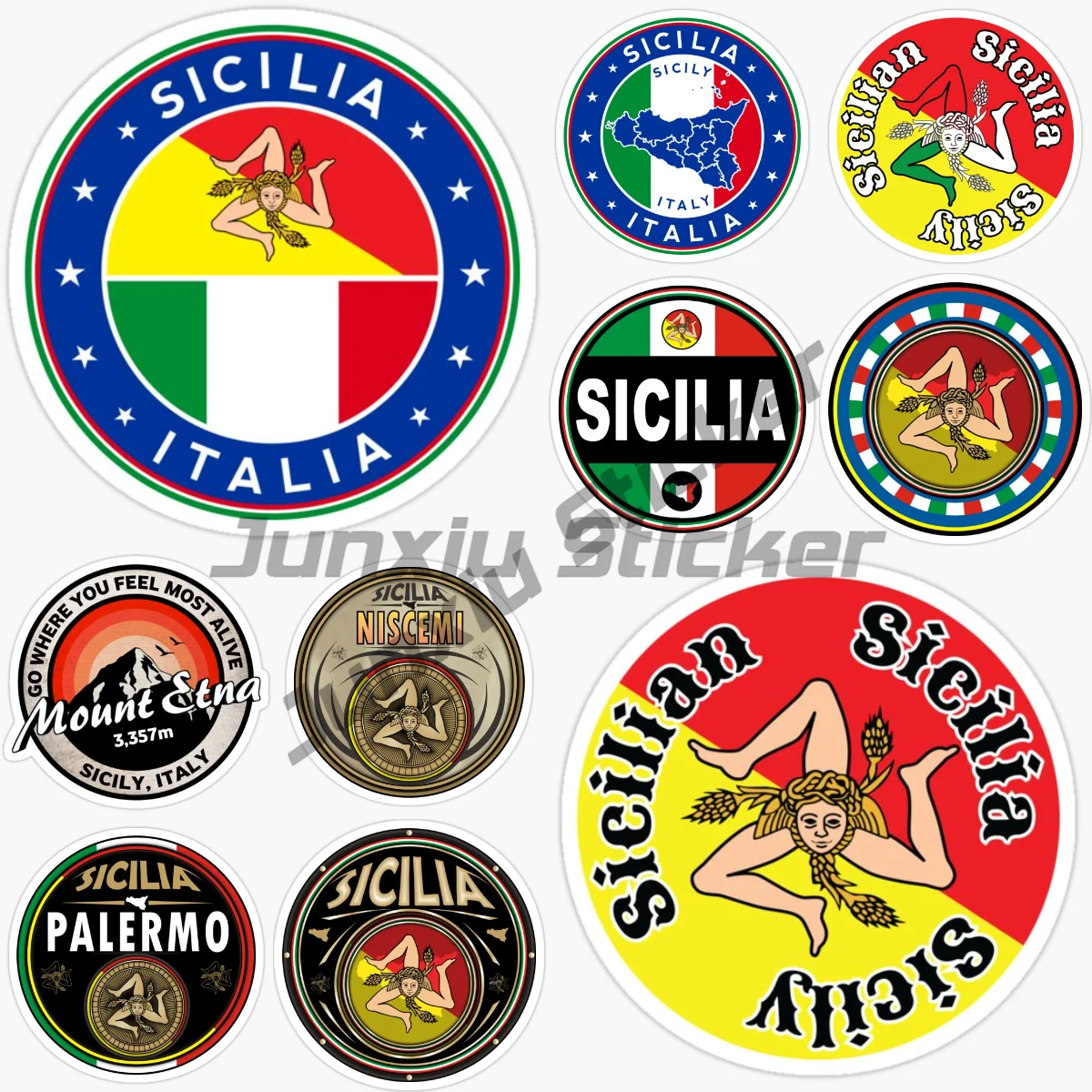 

Creative Sicily Italy Flag, Emblem, Car Sticker, Vinyl Self-adhesive Waterproof and Sunscreen Decals