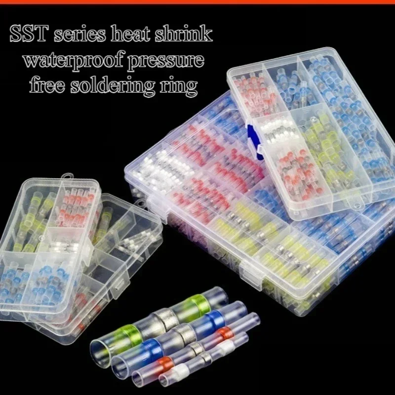 20-100 قطعة أنبوب الانكماش الحراري المقاوم للماء مع لحام معزول سلك كهربائي محطة بعقب لصق لحام مجموعة موصلات كهربائية