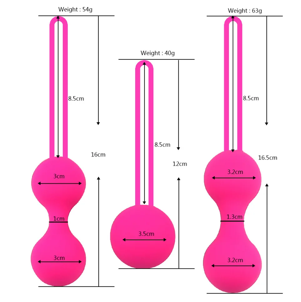 3pcs/Set Safe Silicone Smart Ball Kegel Ball Ben Wa Ball Vagina Tighten Exercise Machine Vaginal Geisha Ball Sex Toy for Adults