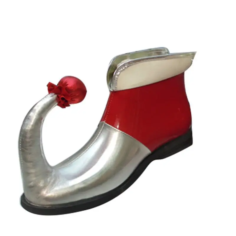 

Silver Circus Club Clown Shoes Adult Cocked Joker Shoes Festival Carnival Animal Cosplay Boots Rubber Sole