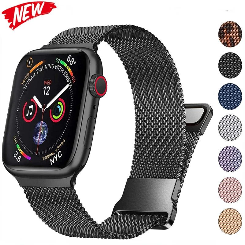 

Metal Milanese Loop Magnetic Strap For Apple Watch Ultra 49mm 45mm 44mm 42mm 41mm 40mm Bracelet Belt iWatch 8 7 6 5 4 3 SE band