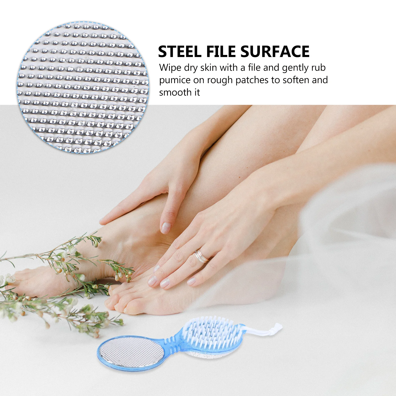 

4 in 1 Foot File Set Ergonomic Design Spa-Like Foot Rasp and Pumice Stone for Smooth Feet Dead Skin Removal Tool Home Care