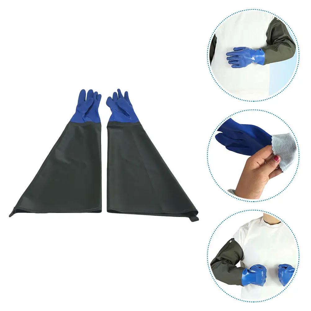 

1Pair Waterproof PVC Acid Resistant Gloves Heavy Duty Reusable Anti-Skid Rubber Protective Gloves for Industrial Mining