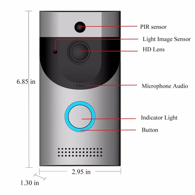 Timbre de puerta IP con WIFI, intercomunicador con batería de 2MP, 1080P, B30, vídeo Visual, teléfono, tiempo de espera largo, Visor de mirilla de entrada