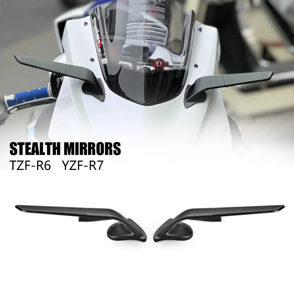 Motorcycle Mirrors For Yamaha YZF R7 YZFR7 2021-22 Stealth Mirrors Sports Winglets  Kit Adjustable Mirrors Wing
