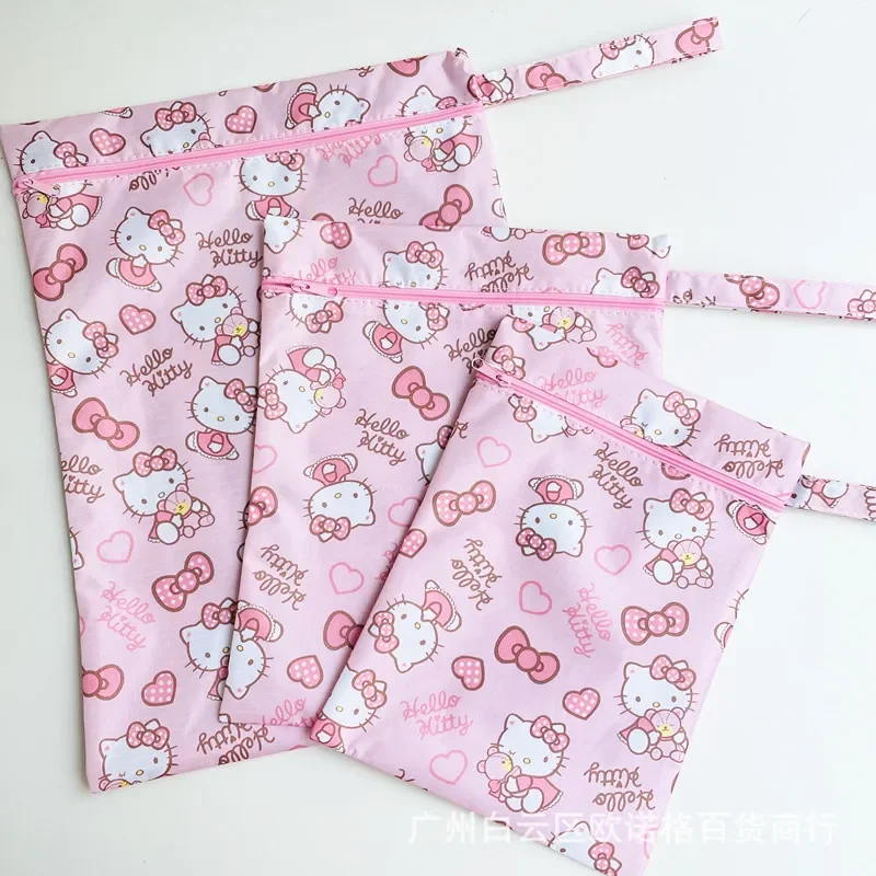 

3pcs Melody baby bottle diaper towel handbag file bag Sanrio hello kitty underwear socks travel storage bag cinnamon