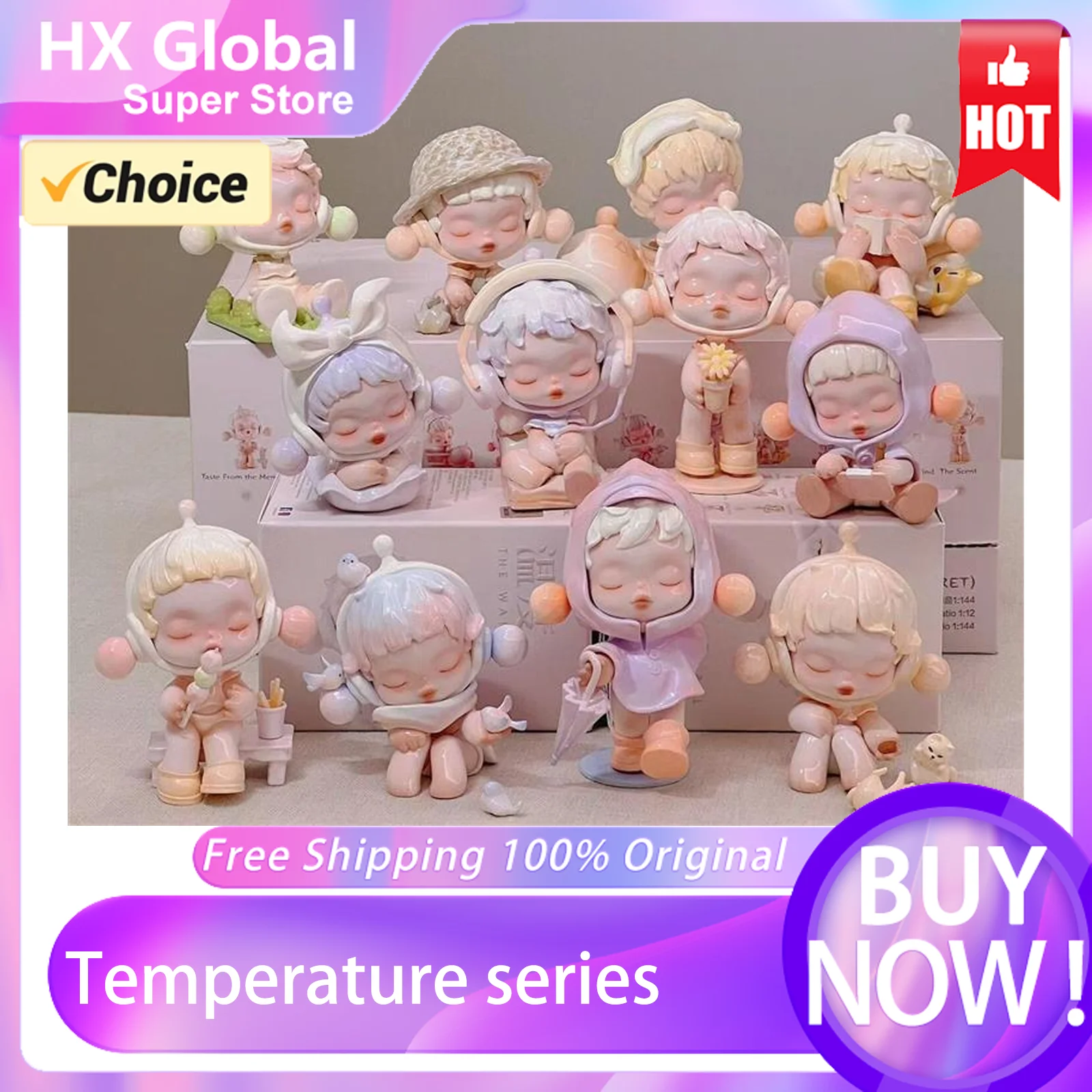 Popmart Temperature Mystery Blind Box Kids Toys Angel Girls Figurines Trendy Christmas Halloween Car Decorations Gifts KO Model