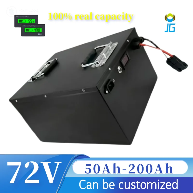 

Lifepo4 72V 50Ah 60Ah 70Ah 80Ah 100Ah 150Ah 180Ah 200Ah литиевая батарея для скутера, мотоцикла, трехколесного велосипеда, электрического четырехколесного автомобиля