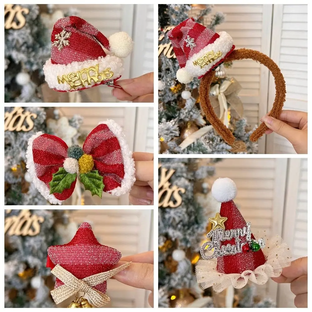 Hiasan Natal Jepit Rambut Natal Bintang Payet Topi Natal Headband Kepingan Salju Hadiah Anak-anak Jepit Rambut Tanduk Rusa untuk Anak Perempuan
