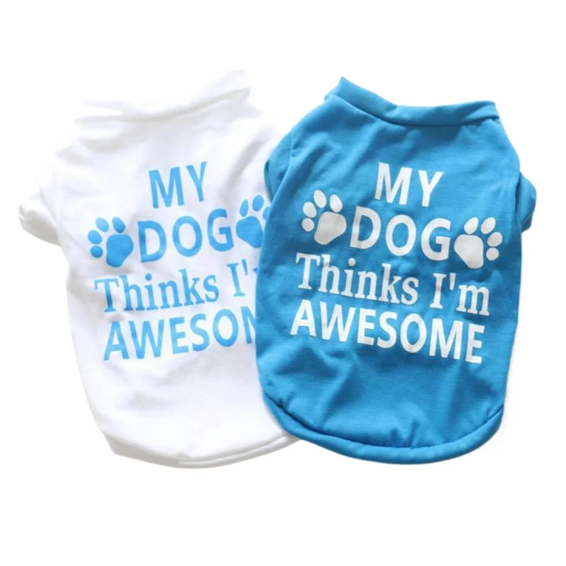 Spring & Summer Pet Clothes Clothing Thin Short Sleeve T-Shirt Tank Top Dog Costume