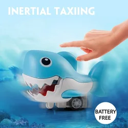 2/4pc Children's Mini Inertia Pressing Shark Car Shark Cute Animals Toys Battery Free Cute Vehicle Press To Run Baby Gifts