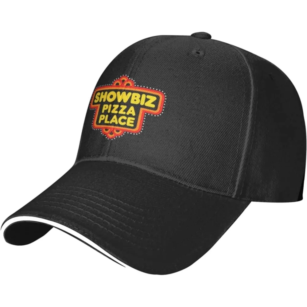 Unique Print with Showbiz Pizza Place Logo Adjustable Baseball Cap Hip Hop Mens & Women's Black