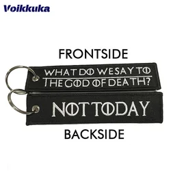 1PC 2PCS 3PCS Different Sets What Do We Say To The God Of Death Double Sided Embroidery Aviation Car Motorcycle Keychain