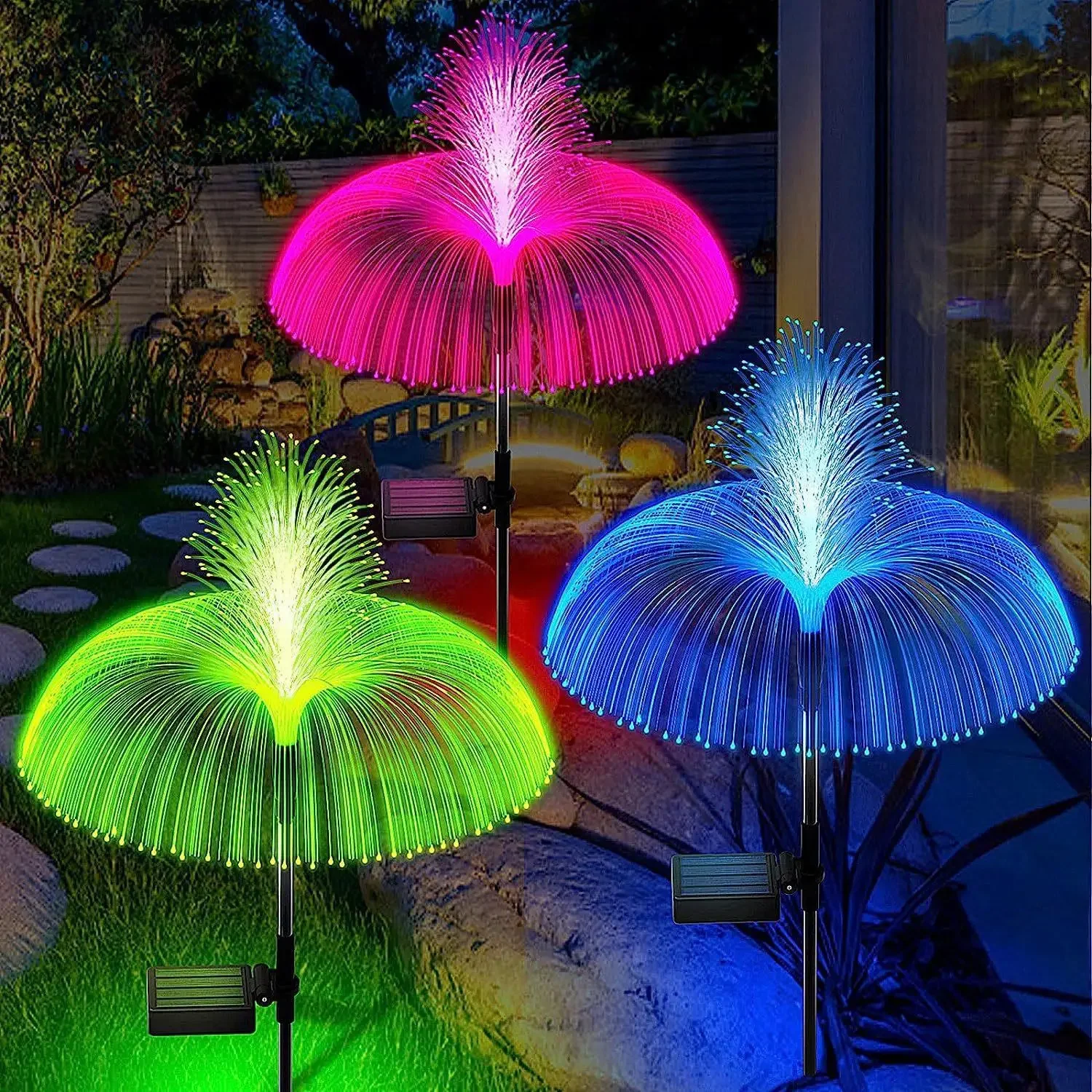 

1~4PCs Solar LED Outdoor Garden Lights Jellyfish Decoration Firework Waterproof Pathway Solar Lawn Lamps Solar Garden Light