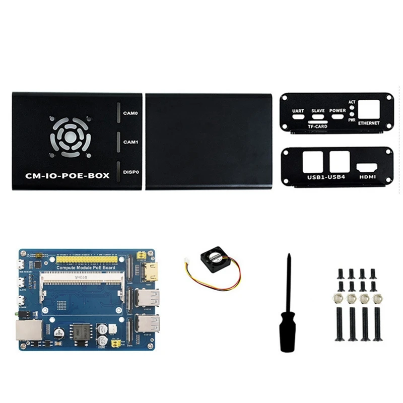 وحدة الحساب Poe Board + حافظة + مجموعة مروحة لـ Raspberry Pi CM4S CM3 3Lite 3 + 3 + Lite لوحة توسيع وحدة الحساب