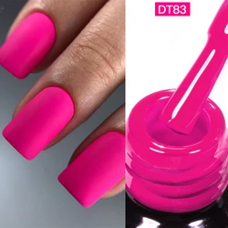 MEET ACROSS 7ml Rose Red Fluorescent Gel Nail Polish Neon Sparky Semi Permanent Soak Off Nail Art UV LED Gel Varnish For Nails