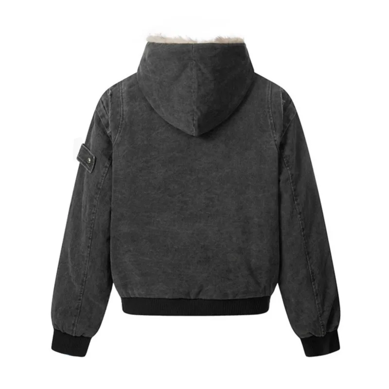 HKSH Winter New Women Warm Coat Hooded Zipper Distressed Vintage Pockets Versatile Casual Windproof Thicken Parka Jacket HK17752
