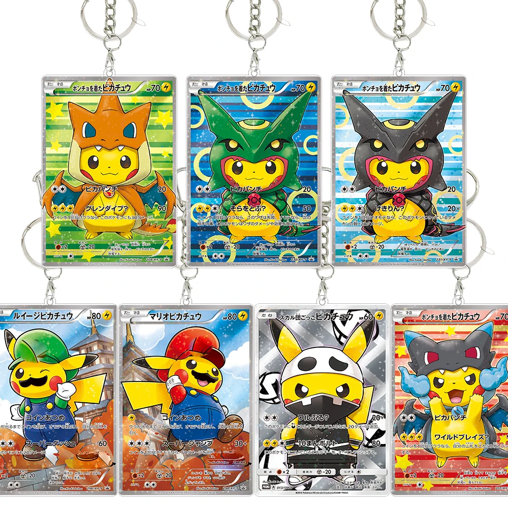 TCG Pretend Series Karten-Schlüsselanhänger Kawaii Cartoon Anime Acryl Charizard Spielkartensammlung Deko-Taschenanhänger Geburtstagsgeschenk