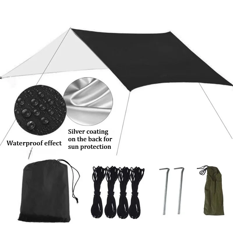waterproof-camping-tarp-210t-silver-coated-sun-shade-awning-portable-outdoor-rain-fly-ground-mat-tent-shelter-with-ropes-stakes