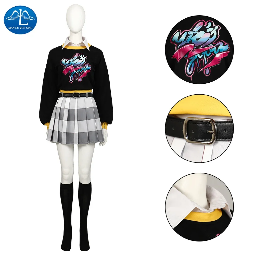 

Arai Cosplay Game P5X Costume CLOSER Girl School Uniforms Sweater Short Skirt Set Halloween Carnival Party Outfit