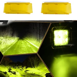 LED 라이트 바 노란색 렌즈 커버, 6 인치, 9 인치, 20 인치, 22 인치, 32 인치, 42 인치, 52 인치, 라운드 드라이빙 라이트 커버, 오프로드 ATV SUV용