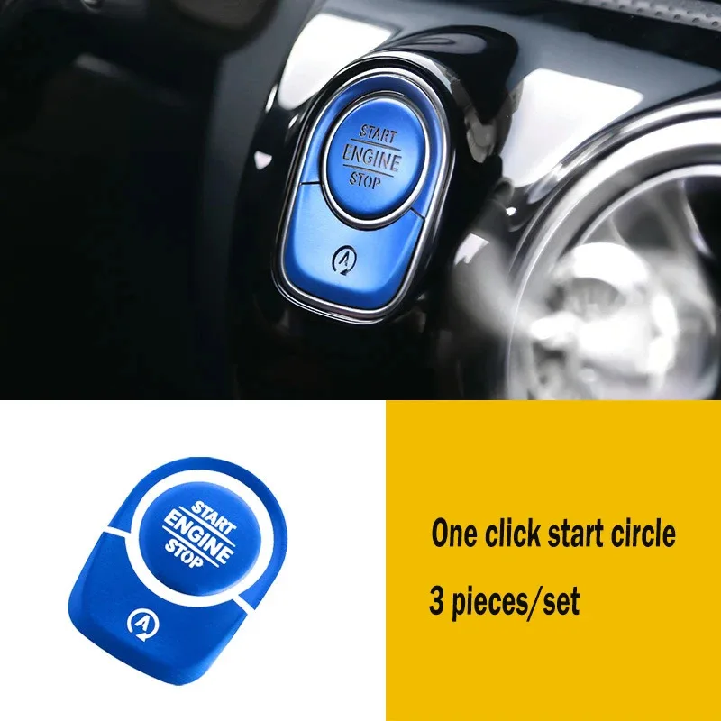 for Mercedes Benz GLB200 GLA CLA A-Class A180L A200L Car ONE-CLICK Start Buttons Protective Cover Decoration Accessories