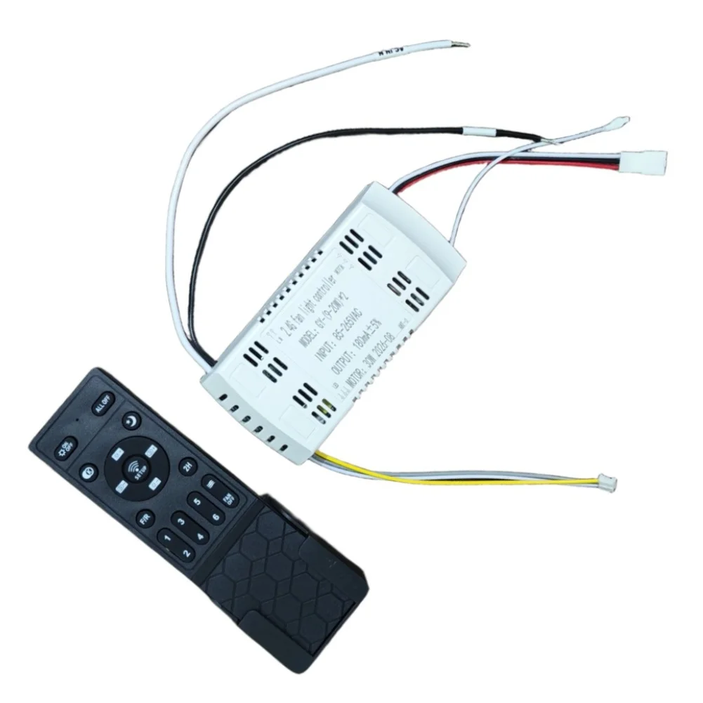 24V DC Inverter Fan Remote Control with 6 Fan Options and Fully Adjustable Light Dimming for Ceiling Installations