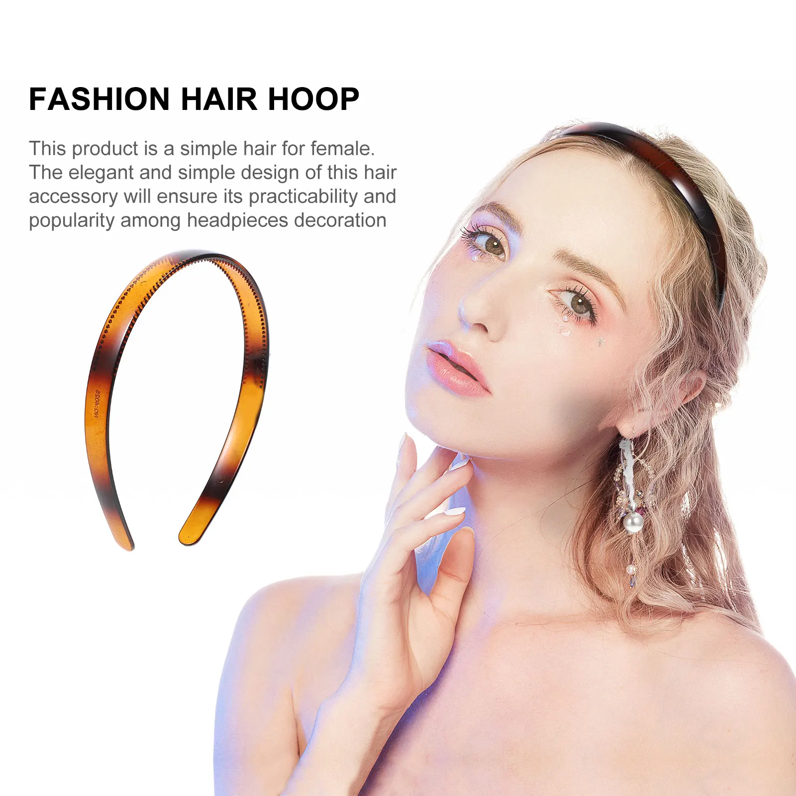 

2Pcs Wide Headbands Anti slip Hair Hoop Non slip Teeth Design Women Fashion Hairstyle Daily Party Accessories Simple Headband