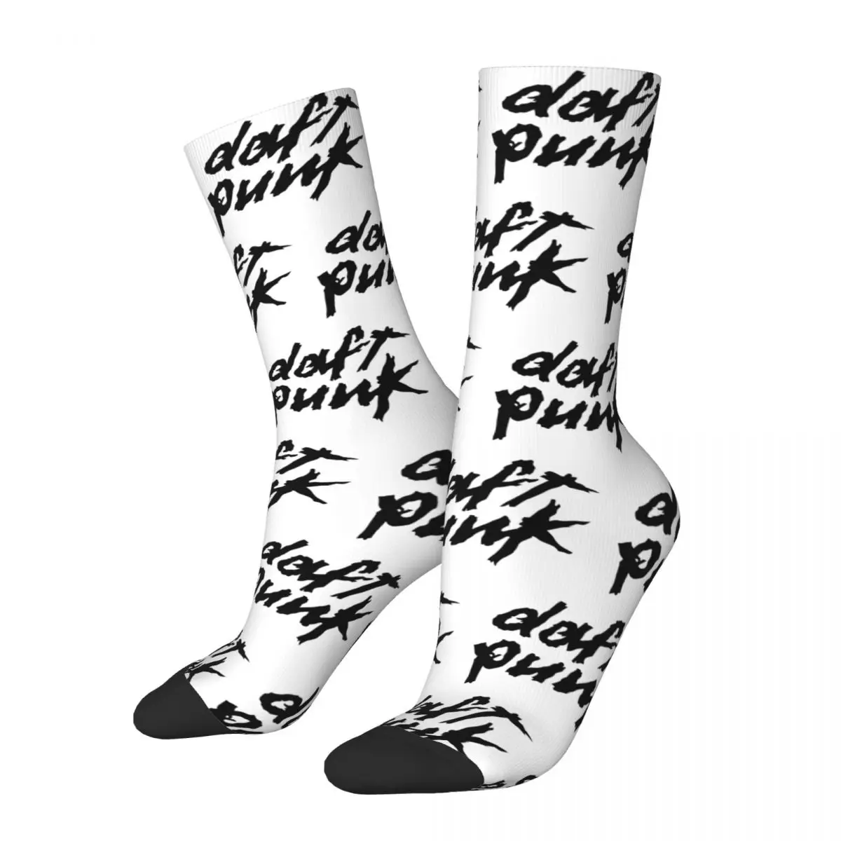 Colorful Daft Punk Football Socks Polyester Long Socks for Unisex Sweat Absorbing